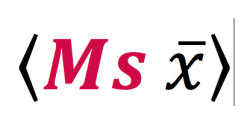 Mathematical symbols for 'average' with the word 'Ms' highlighed to create the meaning, 'Ms Average'.